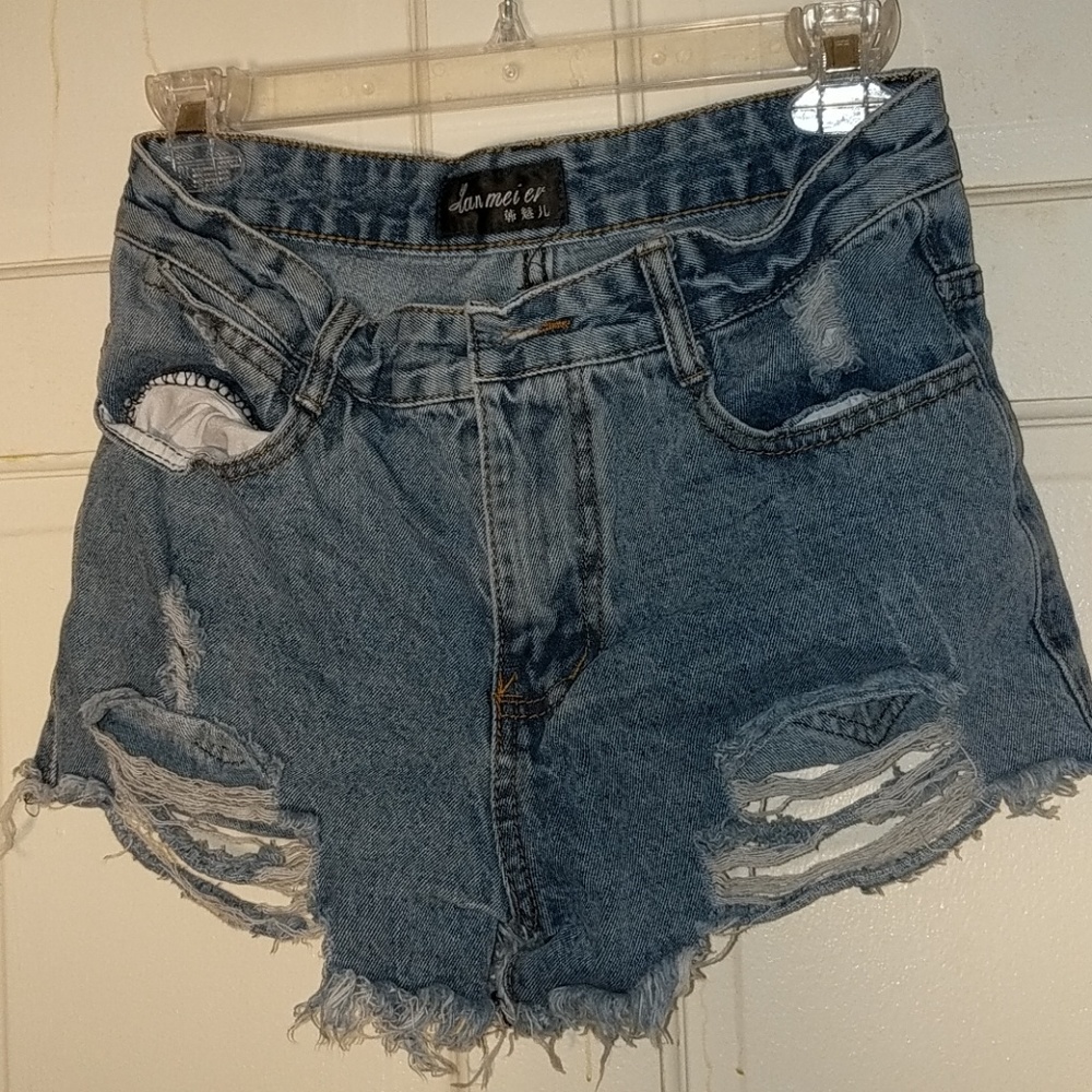 High waist denim shorts
